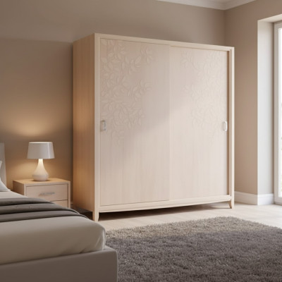 Kleiderschrank Schrank Möbel Schlafzimmer Schränke Holz Einrichtung Beige