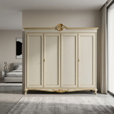 Klasický nábytek Regál Skříň Ložnice Italský design Dřevo Nový