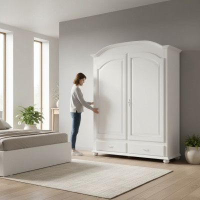 Kleiderschrank Luxus Schrank Möbel Schlafzimmer Holz Weiß Einrichtung