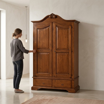Šatní skříň ložnice Design Dřevo Italský nábytek Hnědý Nový