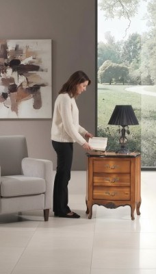 Nachttisch mit 3 Schublade Holzschrank Design Italienische Möbel Neu