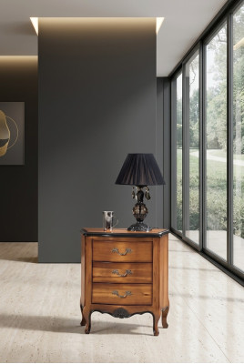 Nachttisch mit 3 Schublade Holzschrank Design Italienische Möbel Neu