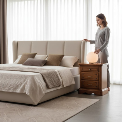 Design Nachttisch Tisch Möbel Braun Holz Schlafzimmer Beistelltisch Neu