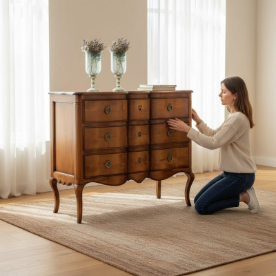 Kommode Braun Luxus Schrank Design Stil Klassische Schlafzimmer Neu