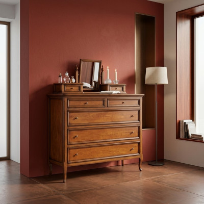 Luxus Kommode Braun Schrank Wohnzimmer Holz Design Klassische Möbel Neu
