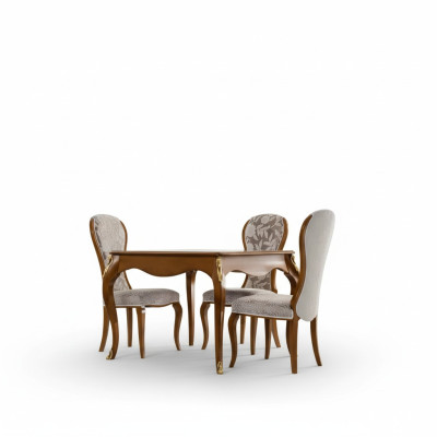 Luxus Esszimmer Set Braun Garnitur Klassische Tisch 4x Stühle Sets 5tlg