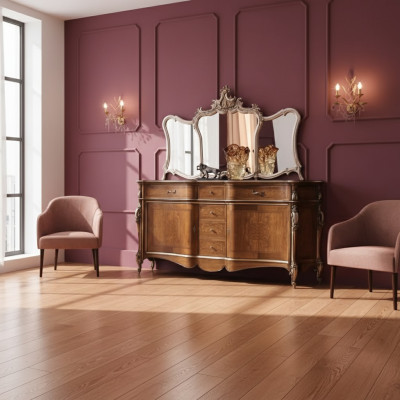 Boční skříň s zrcadlem, nábytek design         skříň hnědá Nový