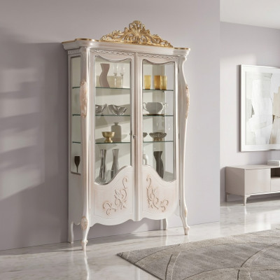 Vitrinen Glas Schrank Vitrine Wohnzimmer Holz Anrichte Italienische Möbel
