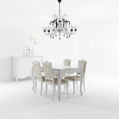 Komplett Set Esstisch 4x Stühle Esszimmer Set Ess Gruppe Holz Tisch 5tlg Neu