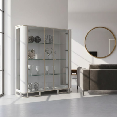 Vitrína Dřevo Luxus Klasické kredenční designové nábytky Italský Bílý