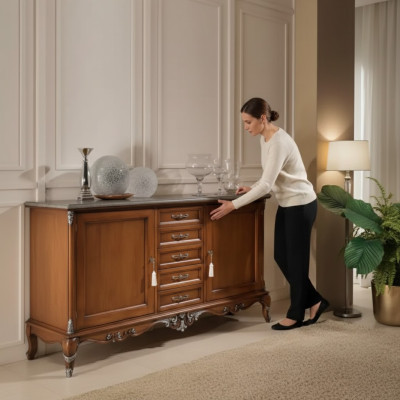 Sideboard Kommode Anrichte Massiv Holz Wohnzimmer Italien Schrank Möbel