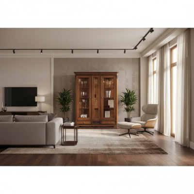 Italienische Luxus Wohnzimmer Möbel Vitrine Schrank Klassische Stil Neu