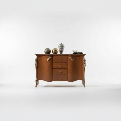 Sideboard Schränke Möbel Massive Italienische Holzschrank Braun Neu