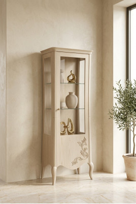 Italienische Luxus Möbel Vitrine Wohnzimmer Glas Designer Schrank Neu