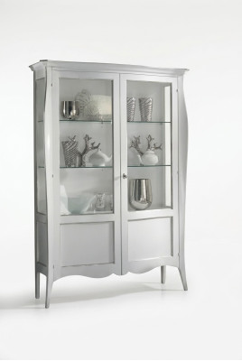 Vitrine Glasschrank Weiß Luxus Italienische Möbel Schränke Wohnzimmer