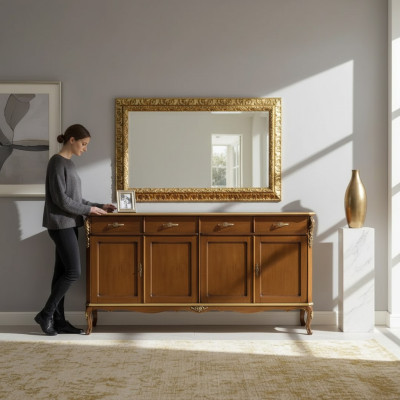 Italský styl nábytek Sideboard Skříň Designer Hnědá Komoda Nový