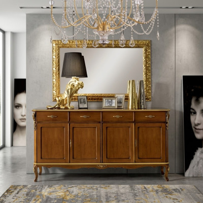Italský styl nábytek Sideboard Skříň Designer Hnědá Komoda Nový