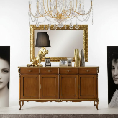 Italský styl nábytek Sideboard Skříň Designer Hnědá Komoda Nový
