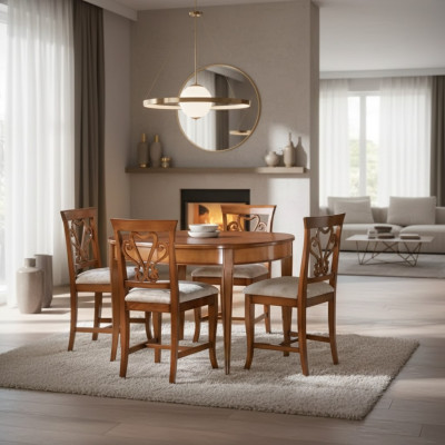 Komplett Set Esstisch 4x Stühle Esszimmer Set Ess Gruppe Holz Tisch 5tlg Eu