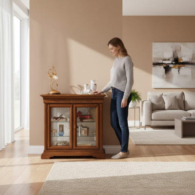 Vitrine Italienische Luxus Möbel Vitrinen Schrank Glas Design Schränke