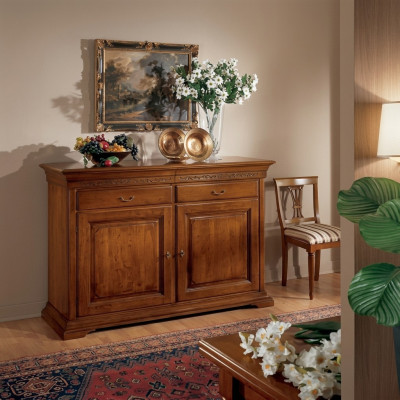 Italienische Stil Möbel Sideboard Braun Luxus Kommode Holz Wohnzimmer