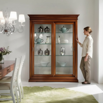Klasické skříně Vitríny Obývací pokoj Nábytek Luxusní skříň Vitrína Sklo