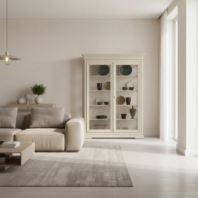 Luxus Vitrine Holz Designer Schrank Vitrinen Wohnzimmer Schränke Neu