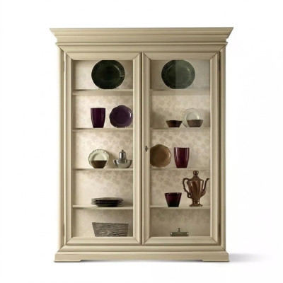 Luxus Vitrine Holz Designer Schrank Vitrinen Wohnzimmer Schränke Neu