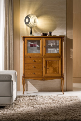 Vitrine Glas Barschrank Schränke Italienische Möbel Holz Wohnzimmer
