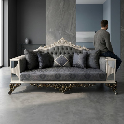 Luxusní 3-místná pohovka v elegantním stylu Art deco pro váš obývací pokoj. Nová.