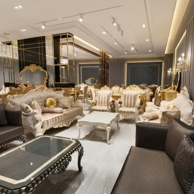Designer Wohnzimmer Set Sofas Stilvollen Sessel Moderne Couchtisch Sofagarnitur  - Návrhářský obývací set - Pohovky - Stylové křeslo - Moderní konferenční stolek - Souprava sedacích souprav