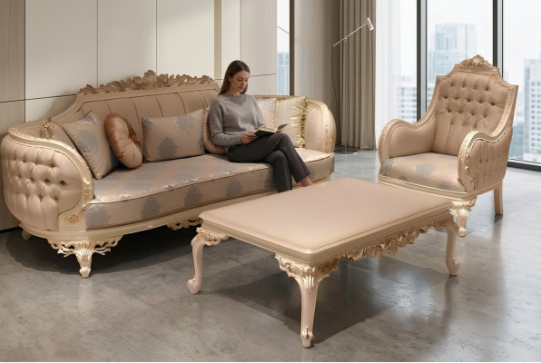 Stilvolles Luxuriösen 3-Sitzer Sofa Wohnzimmer Sessel Edlem Möbel Neu