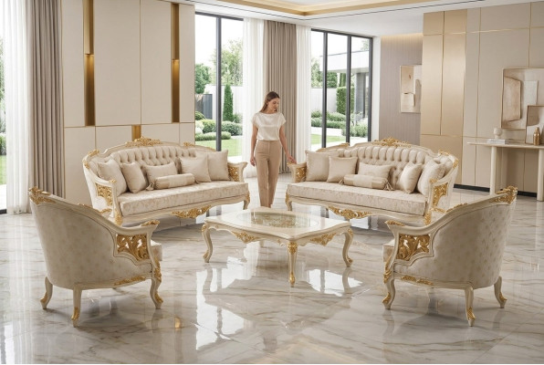 Exklusive luxus Sofagarnitur 3 3 1 1 Sitzer Modern Wohnzimmer Set Edlem Set