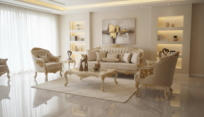 Stilvolle Wohnzimmer Möbel Sofagarnitur Set Wohnzimmer Sofa 2x Sessel