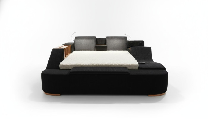 Bunte Schlafzimmer Möbel farbenfrohen Möbeln Bett Betten Schwarz Modern Bett