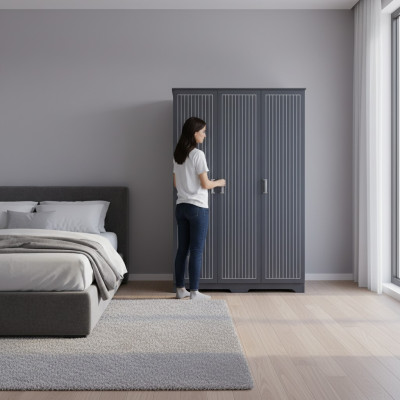Kleiderschrank Schrank Möbel Schlafzimmer Schränke Holz Schwarz Loft