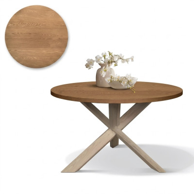 Rund Küche Esstisch Couchtisch Farbe Braun Stil Modern Holz 140cm