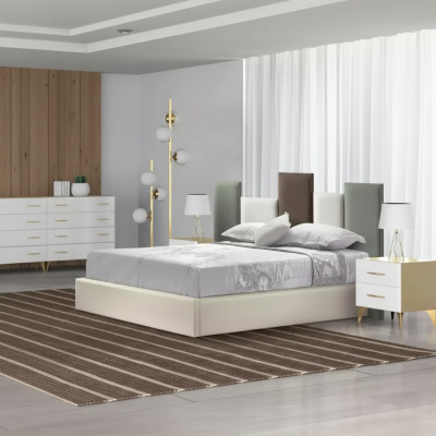 Postel Moderní stylová luxusní ložnice postele Italský nábytek 180x200