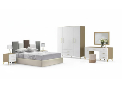 Schlafzimmer Set Bett 2x Nachttisch Kommode 7tlg Design Luxus