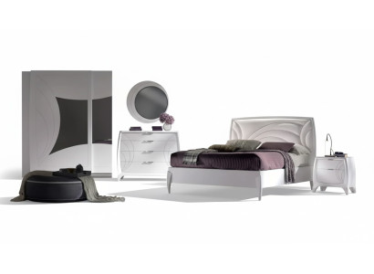 Schlafzimmer Set Bett 2x Nachttisch Kleiderschrank 6tlg Design Luxus