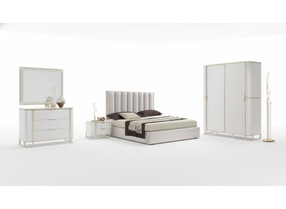 Postel 2x noční stolky komoda 6-dílná ložnice set design luxus nový