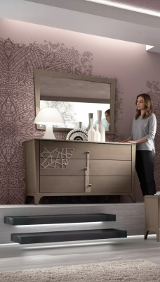 Kommode Spiegel Neu Luxus Komplettes Schlafzimmer Set Sideboard braun 2tlg