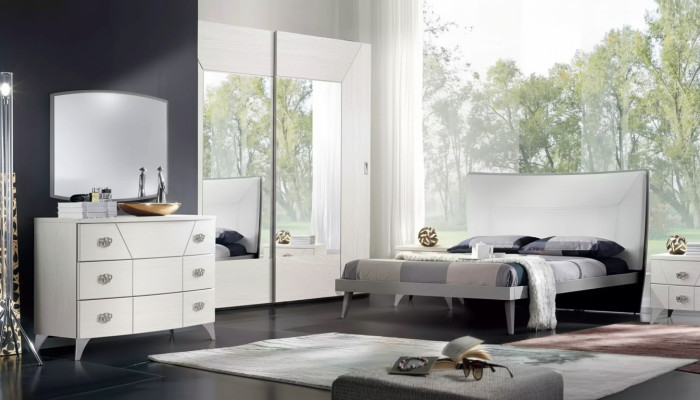 Schlafzimmer Set Bett 2x Nachttische Kommode 6tlg.Design Luxus