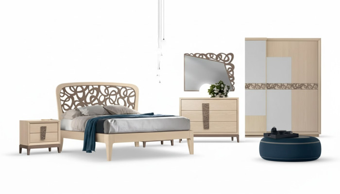 Ložnice set postel 2x noční stolky šatník Design Luxus nový 6dílný
