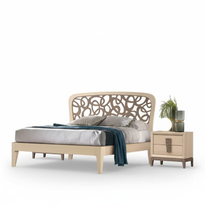 Schlafzimmer Set Bett 2x Nachttische Design Möbel neu 3tlg Modern Holz