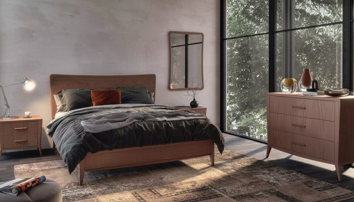 Schlafzimmer Set Bett 2x Nachttische Kommode Design Luxus Möbel 4tlg