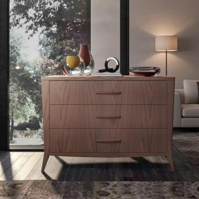 Kommode Wohnzimmer Holz Möbel Italien Sideboard Kommoden braun Schrank