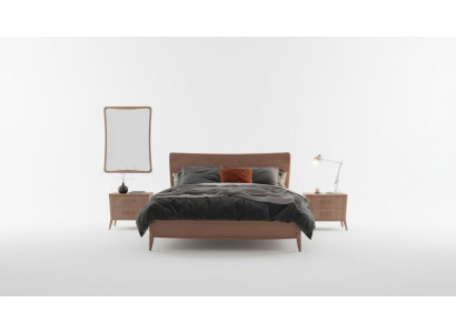 Schlafzimmer Set Luxus Bett 2x Nachttische Design neu braun 3tlg Modern