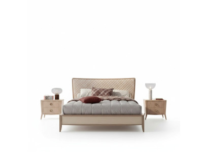 Schlafzimmer Set Bett 2x Nachttische Design Luxus neu 3tlg Modern Holz