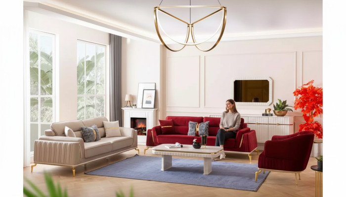 Sofagarnitur 331 Set Wohnzimmer Möbelset Design Modernes 3tlg neu